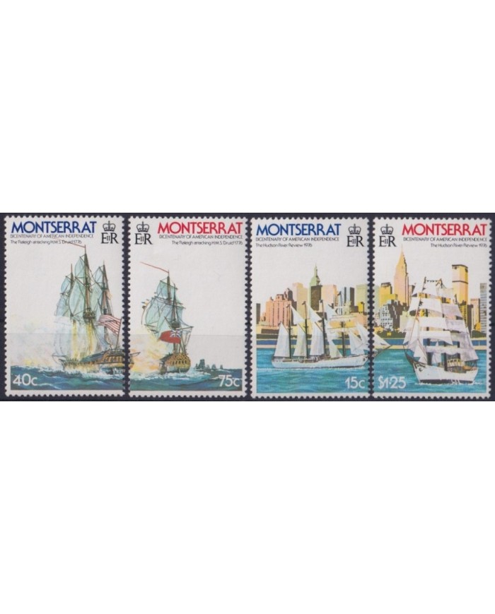 F-EX30539 MONTSERRAT IS MNH 1976 200 ANIV AMERICAN REVOLUTION SHIP BARCOS.