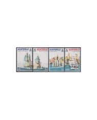F-EX30538 MONTSERRAT IS MNH 1984 MARCHANT HISTORIC SHIP BARCOS COBEQUID TAGUS.
