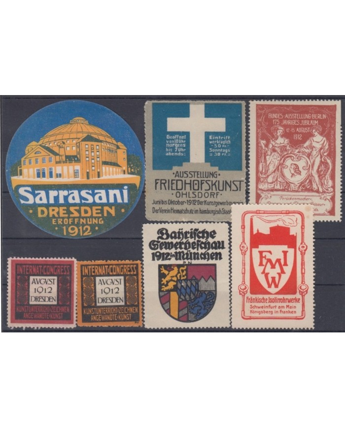 F-EX8855 ALEMANIA GERMANY DEUTSCHLAND CINDERELLA 1912 MH - NO GUM STAMP LOT.