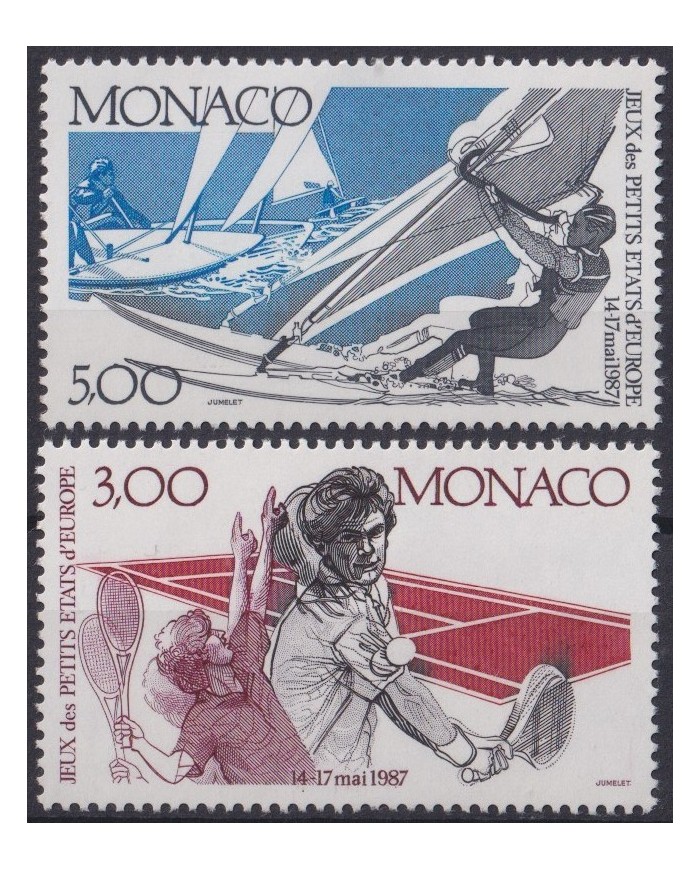 F-EX30561 MONACO MNH 1987 LITTLE STATE GAMES TENNIS SURF. 1,99