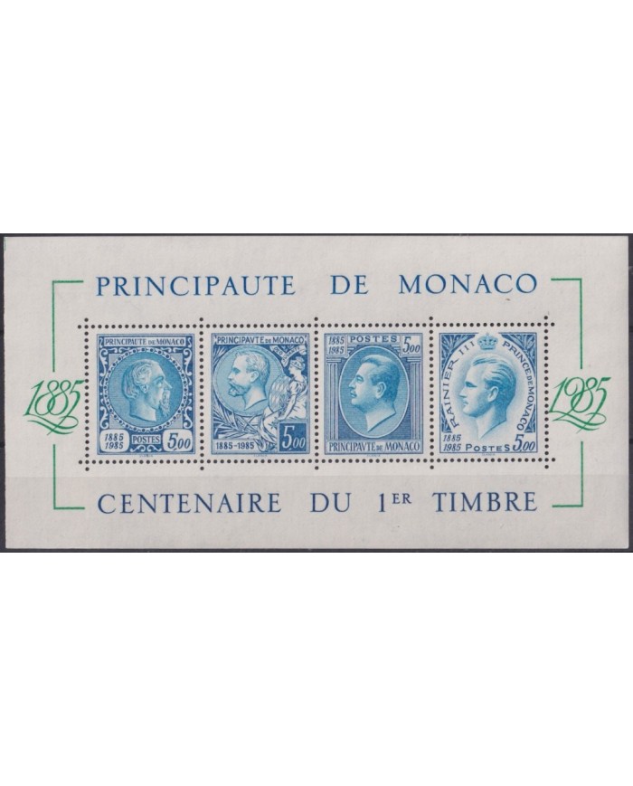 F-EX30563 MONACO MNH 1985 CENTENARIAL OF FIRST STAMP.