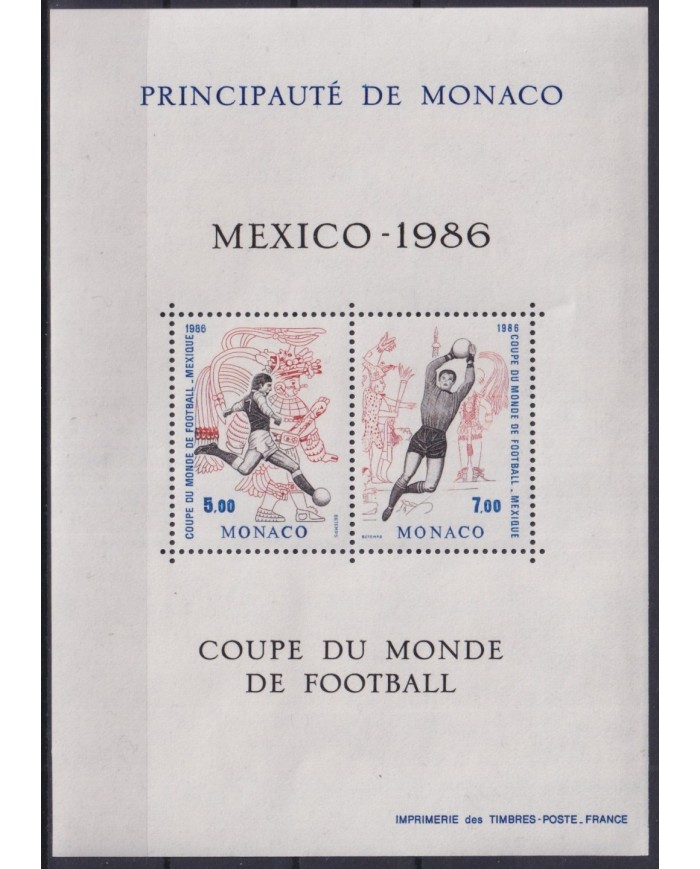 F-EX30564 MONACO MNH 1986 SOCCER WORLD CUP MEXICO SHEET.