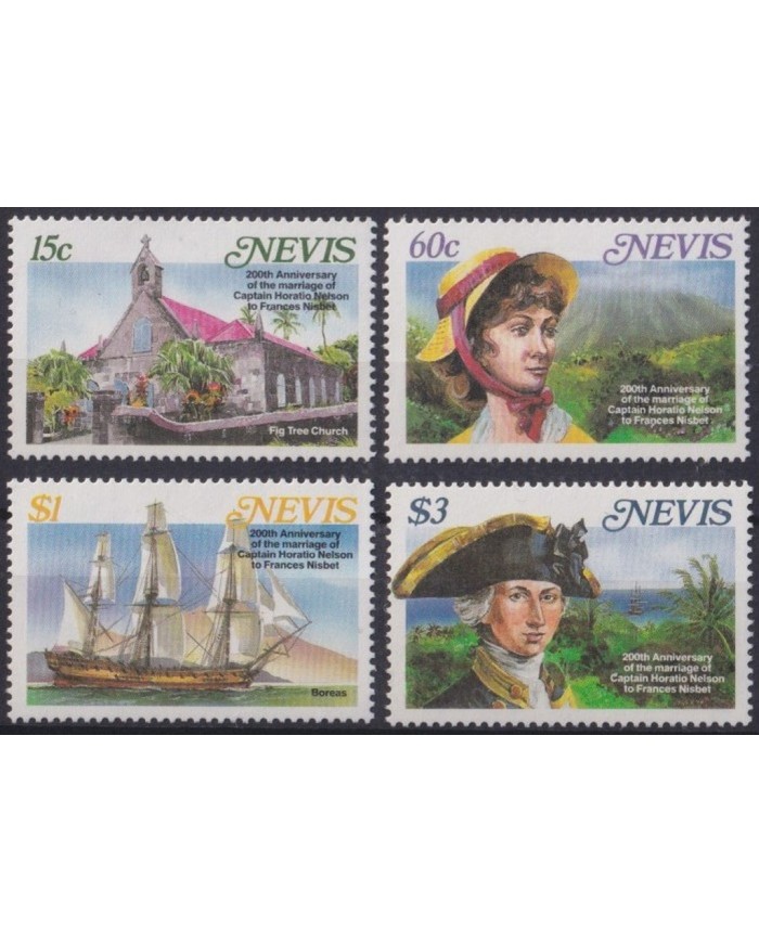 F-EX30590 NEVIS MNH 1987 200th ANIV HORATIO NELSON SHIP BOAT SAILBOAT BARCOS.