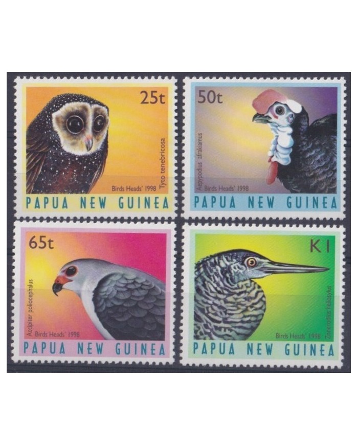 F-EX30689 PAPUA NEW GUINEA 2005 MNH BIRD OWL HEADS OISEAUX AVES PAJAROS VÖGEL FALCON.