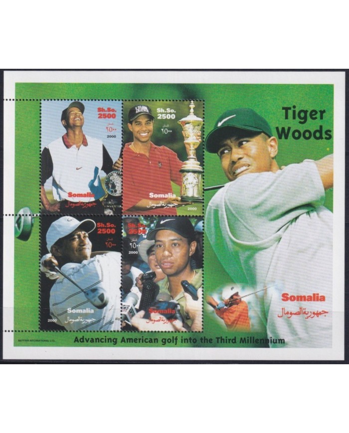 F-EX30351 SOMALIA MNH 2000 GOLF TIGER WOODS SHEET
