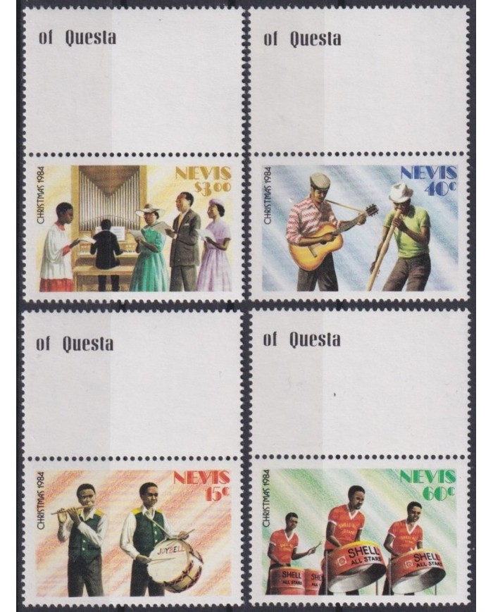 F-EX30604 NEVIS MNH 1984 CHRISTMAS MUSIC MUSICA.