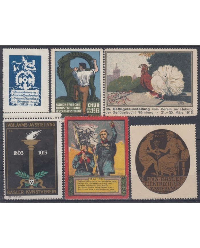 F-EX8860 ALEMANIA GERMANY DEUTSCHLAND CINDERELLA 1913 MH - NO GUM STAMP LOT.