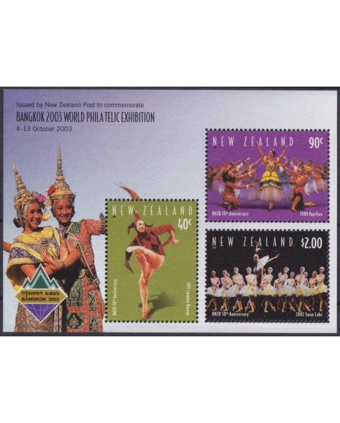 F-EX30648 NEW ZEALAND MNH 2003 BANGKOK PHILATELIC EXPO TRADITIONAL DANCE BALLET.