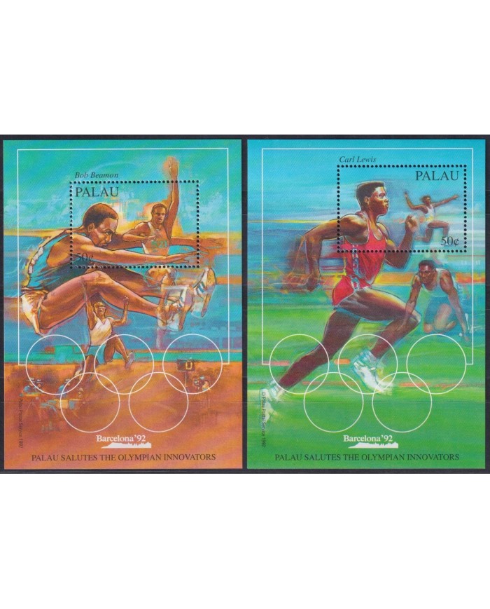 F-EX30738 PALAU MNH 1992 BARCELONA OLYMPIC GAMES RUNNING CARL LEWIS  ATHLETISM.