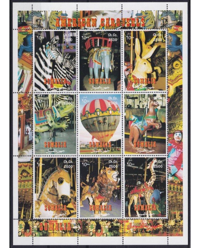 F-EX30785 SOMALIA MNH AMERICAN CAROUSELS TOYS GLOBE BALOON.