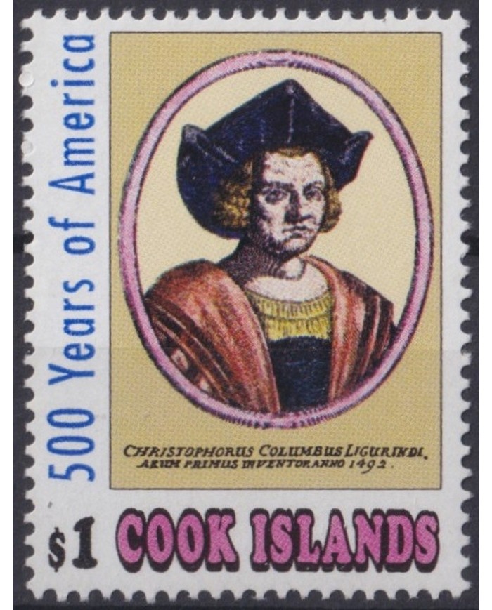 F-EX30841 COOK IS MNH 1991 DISCOVERY OF AMERICA COLON COLUMBUS