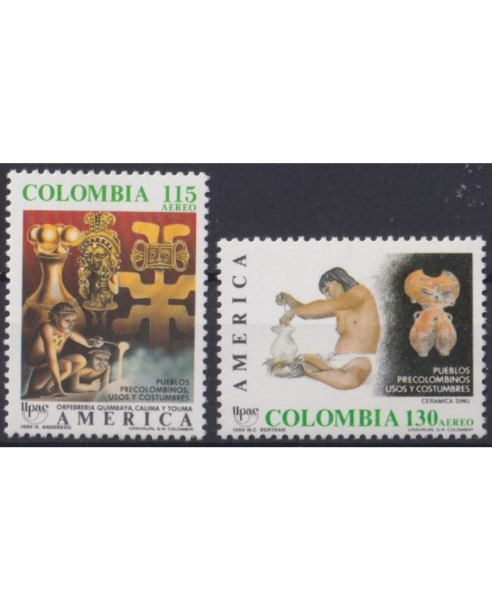 F-EX30851 COLOMBIA MNH 1989 AMERICA UPAEP DISCOVERY ARCHEOLOGY JEWERLY.