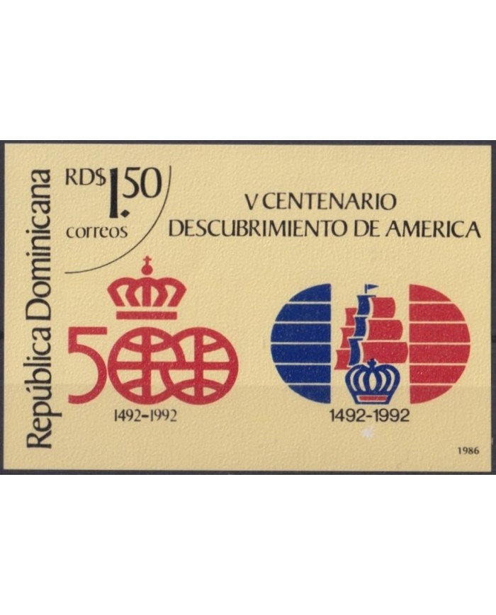 F-EX30863 DOMINICANA REP MNH 1986 DISCOVERY AMERICA COLON COLUMBUS SHIP BARCOS.