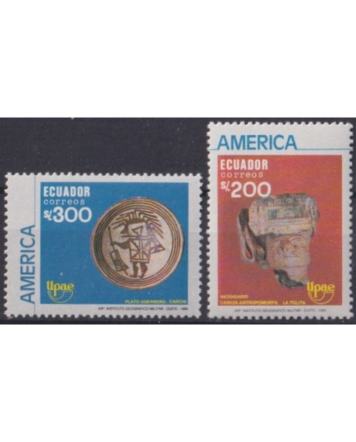 F-EX30876 ECUADOR MNH 1989 AMERICA UPAEP DISCOVERY SCULTURE JEWERLY