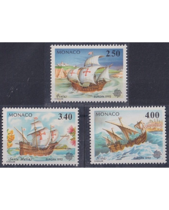 F-EX30911 MONACO MNH 1992 DISCOVERY COLON COLUMBUS SHIP BARCOS.