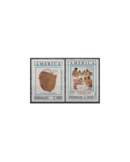 F-EX30964 PARAGUAY MNH 1989 AMERICA UPAEP DISCOVERY COSTUMES ARTESANIA.