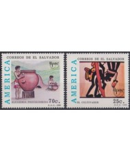F-EX30988 EL SALVADOR MNH 1989 AMERICA UPAEP DISCOVERY COSTUMES ARCHEOLOGY.