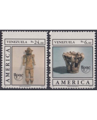 F-EX30997 VENEZUELA MNH 1990 AMERICA UPAEP DISCOVERY ARCHEOLOGY SCULTURE.