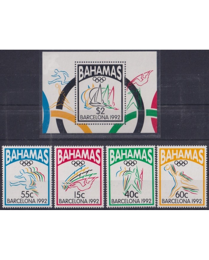 F-EX31031 BAHAMAS MNH 1992 OLYMPIC GAMES BARCELONA ATHLETISM SAILING BOAT JAVALIN.