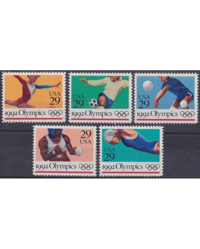 F-EX31286 USA US MNH 1992 OLYMPIC GAMES BARCELONA ARTISTIC GIMNASTIC SOCCER BOXING SWIMMING.