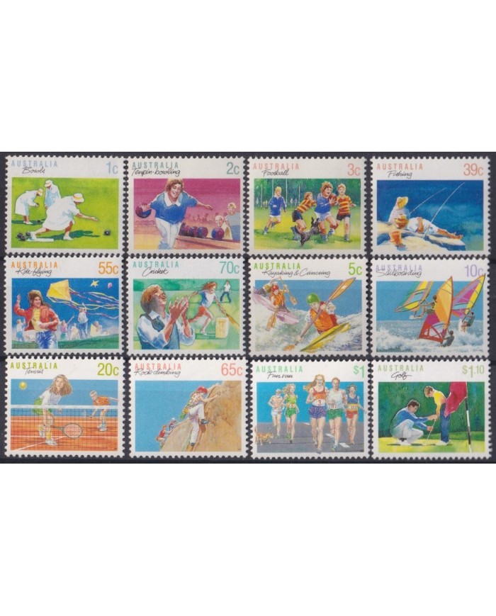 F-EX31320 AUSTRALIA MNH 1989 SPORT BOWLING CRICKET TENNIS GOLF FISHING FOOTBALL.