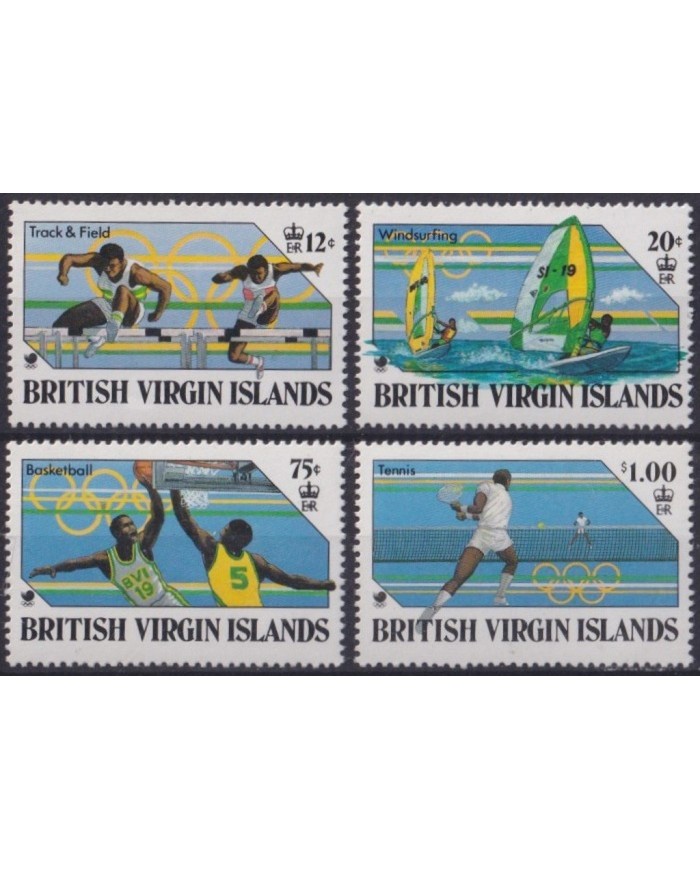 F-EX31347 BRITISH VIRGIN MNH 1988 OLYMPIC GAMES SEOUL ATHLETISM TENNIS WINDSURFING