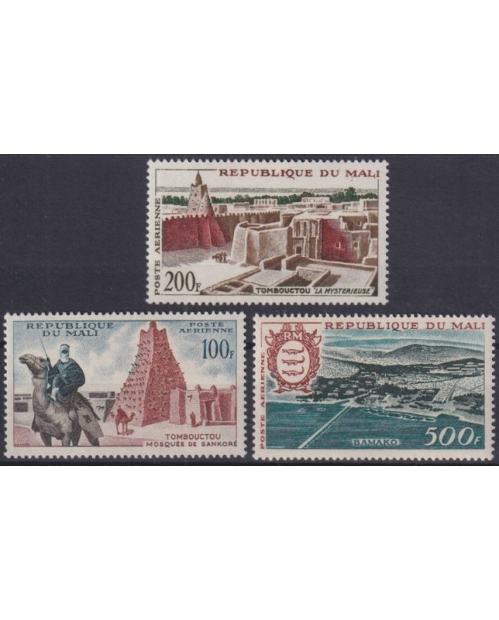 F-EX32016 MALI MNH 1963 BAMAKO AIR VIEW TOMBOUCTOU MOSQUEE CAMEL.
