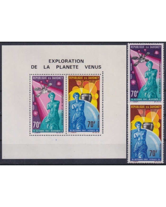 F-EX31988 DAHOMEY MNH 1968 VENUS OF MILO SATELLITE SPACE COSMOS ASTRONAUTICS.