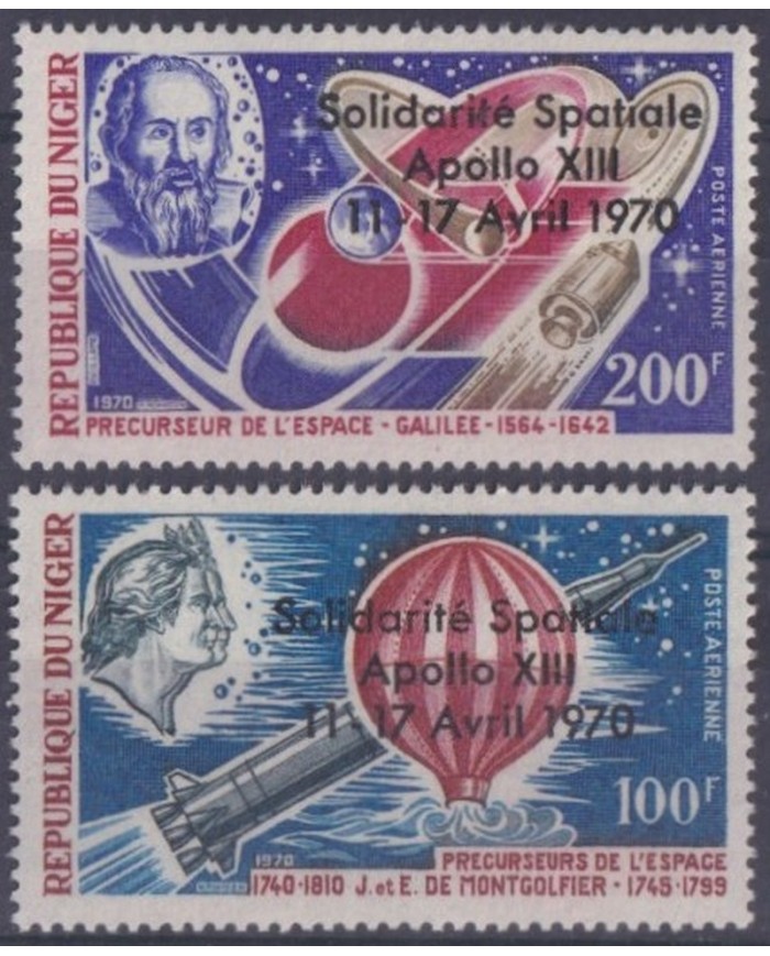 F-EX31859 NIGER MNH 1970 GALILEO MONTGOLFIER APOLLO XIII SPACE COSMOS ASTRONAUTICS