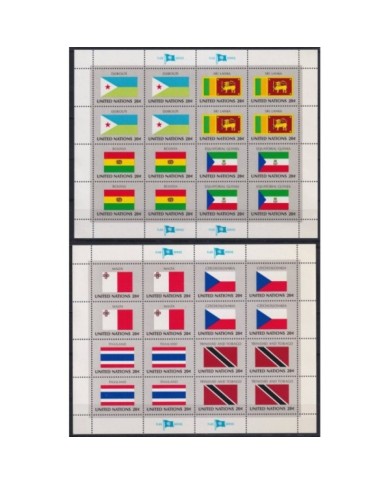 F-EX31247 UNITED NATIONS UN ONU 1981 MEMBER FLAG SHEET KUWAIT UKRAINA.