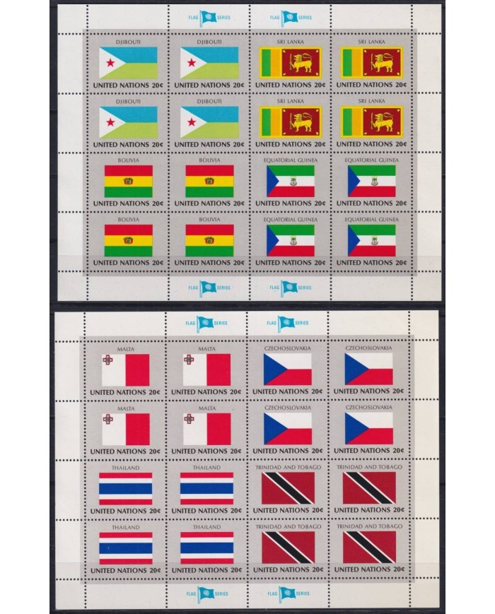 F-EX31247 UNITED NATIONS UN ONU 1981 MEMBER FLAG SHEET KUWAIT UKRAINA.