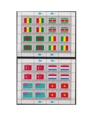 F-EX31247 UNITED NATIONS UN ONU 1981 MEMBER FLAG SHEET KUWAIT UKRAINA.