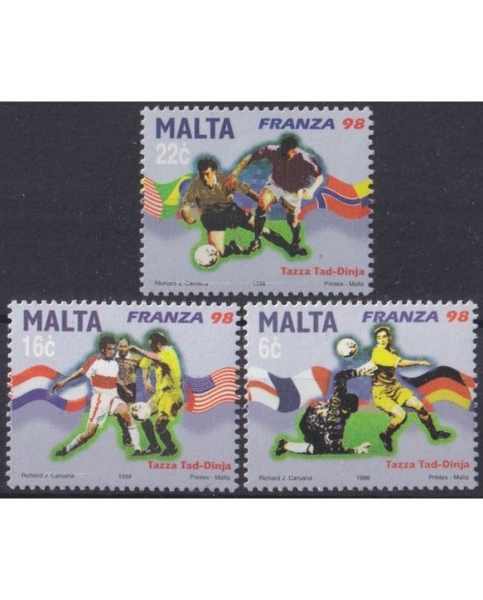 F-EX31303 MALTA MNH 1998 FRANCE SOCCER WORLD CUP FOOTBALL FUTBOL.