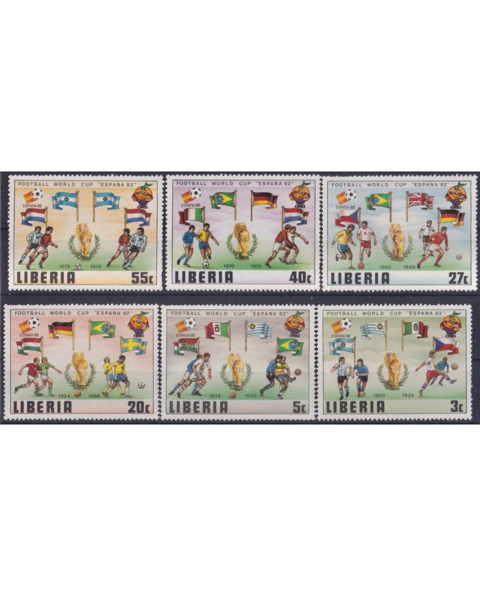 F-EX31304 LIBERIA MNH 1986 MEXICO SOCCER WORLD CUP FOOTBALL FUTBOL.