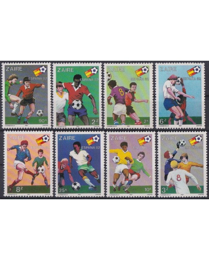 F-EX31325 ZAIRE MNH 1981 SPAIN SOCCER WORLD CUP FOOTBALL FUTBOL.