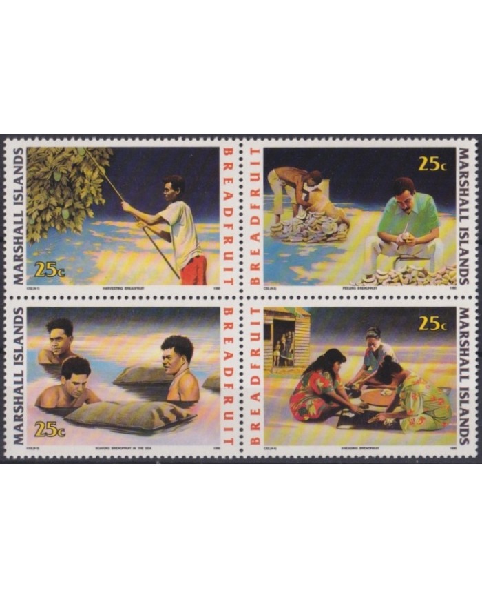 F-EX31373 MARSHALL IS MNH 1990 BREATFRUIT FOOF FRUIT.