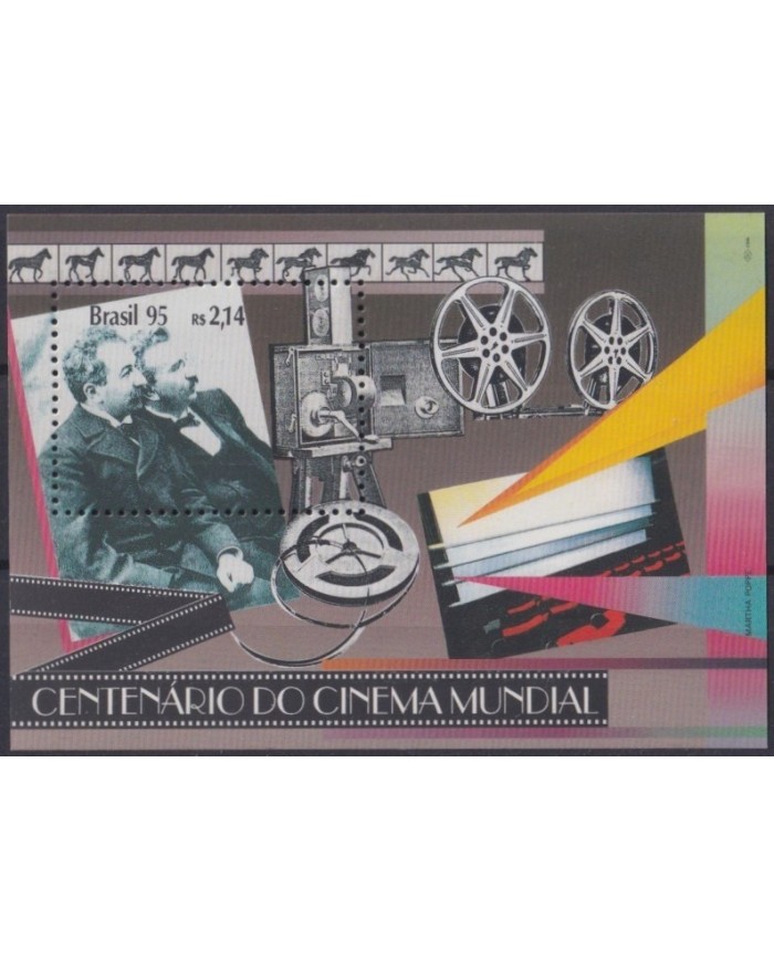 F-EX31721 BRAZIL BRASIL MNH 1995 MOVIE CENTENARY OF CINEMA LUMIERE BROTHER.