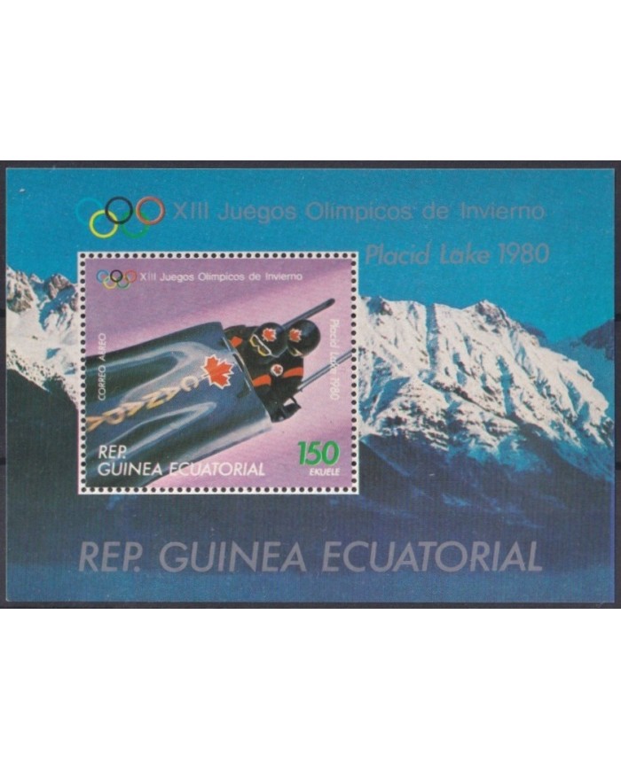 F-EX31810 GUINEA ECUATORIAL MNH 1980 PLACID LAKE WINTER OLYMPIC GAMES SKI.