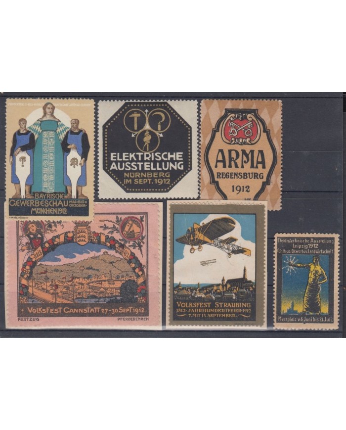 F-EX9020 ALEMANIA GERMANY DEUTSCHLAND CINDERELLA STAMPS LOT 1912. MH- NO GUM.