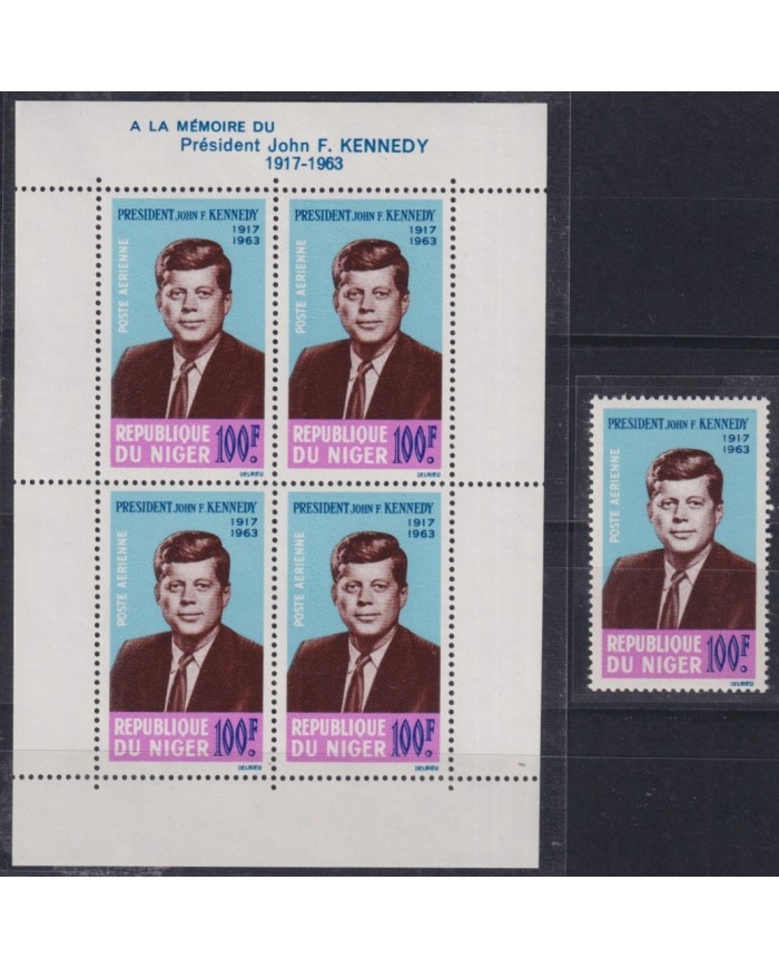 F-EX31925 NIGER MNH 1964 US PRESIDENT JOHN F. KENNEDY SHEET.