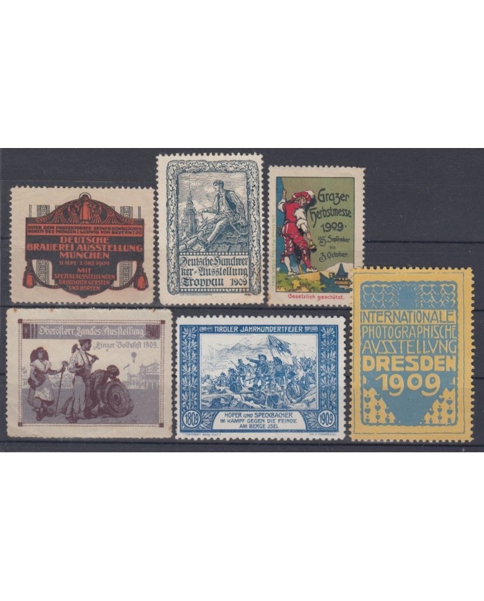 F-EX9022 ALEMANIA GERMANY DEUTSCHLAND CINDERELLA STAMPS LOT 1909. MH- NO GUM.