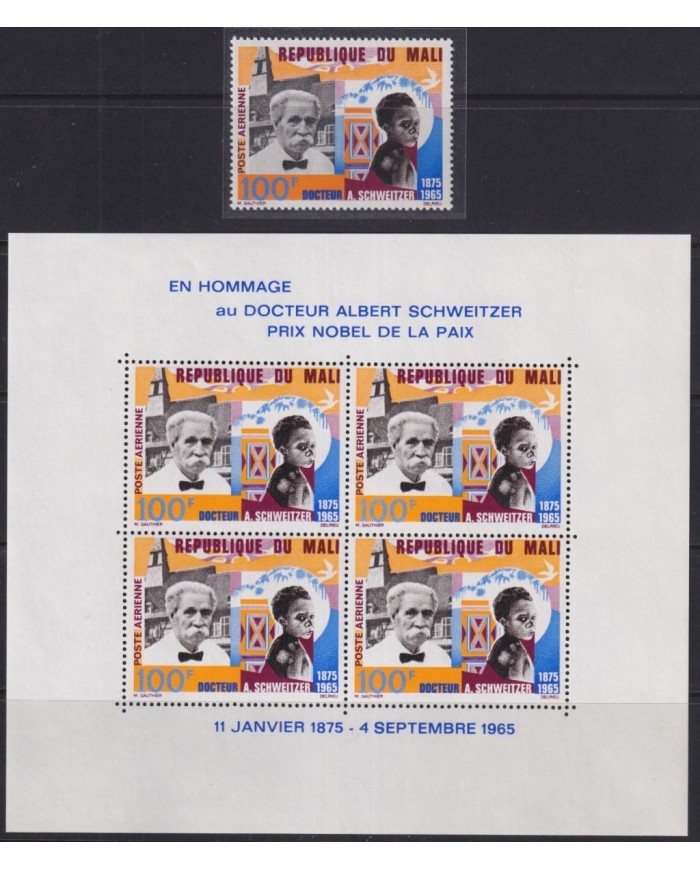 F-EX31938 MALI MNH 1965 PEACE NOBEL ALBERT SCHWEITZER MEDICINE.