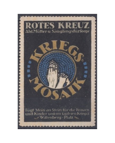 F-EX9041 ALEMANIA GERMANY DEUTSCHLAND CINDERELLA RED CROOS HANDS 43x65mm ORIGINAL GUM