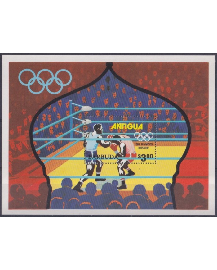 F-EX33563 BARBUDA MNH 1980 RUSSIA OLYMPIC GAMES ATHLETISM BOXING BOXEO.
