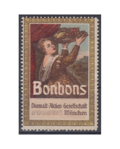 F-EX9053 ALEMANIA GERMANY DEUTSCHLAND CINDERELLA BOMBON CHOCOLAT 37x54mm NO GUM