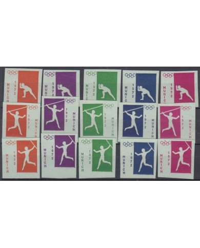 F-EX9346 GERMANY DEUTSCHLAND 1972 CINDERELLA OLYMPIC GAMES IMPERF BLUE PAPER. NO