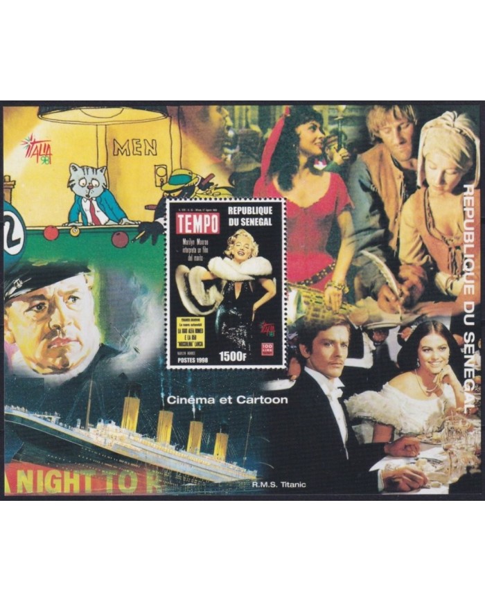 F-EX32878 SENEGAL MNH 1998 MOVIE CINEMA CINE MARILYN MONROE SEX SYMBOL CARTOON.
