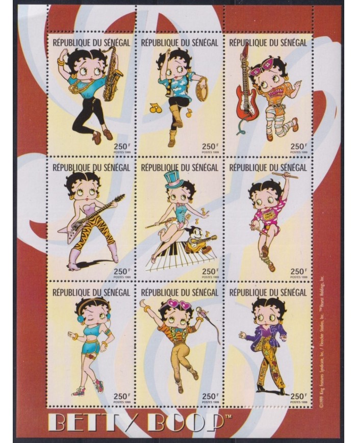 F-EX32897 SENEGAL MNH 1999 CARTOON ANIMATION FILMS COMICS BETTY BOOP.