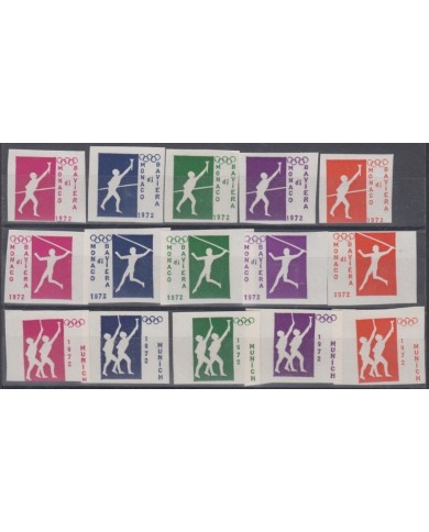 F-EX9348 GERMANY DEUTSCHLAND 1972 CINDERELLA OLYMPIC MNH IMPERF WHITE PAPER.