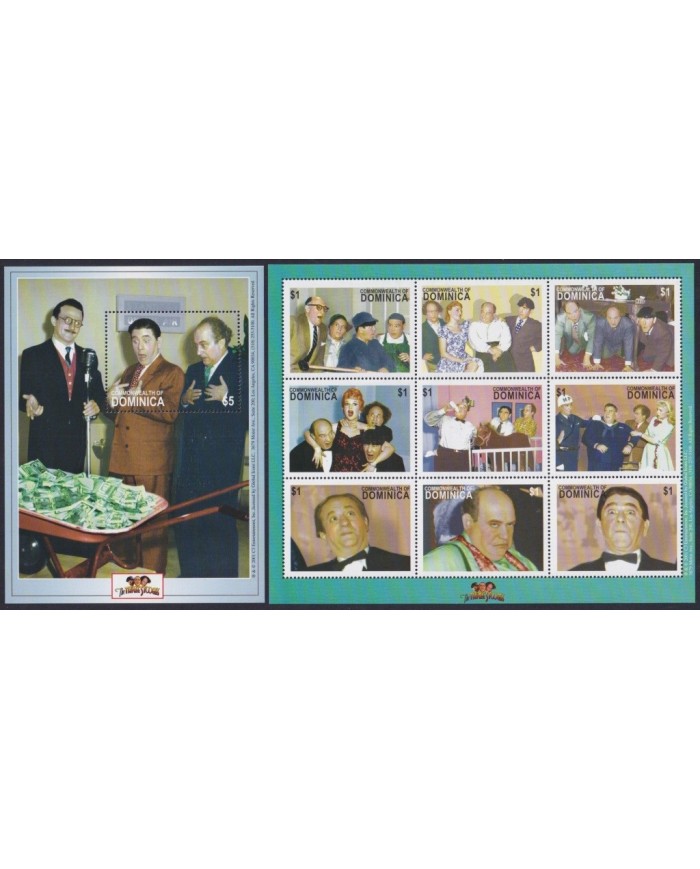 F-EX32904 DOMINICA MNH 2001 CLASSIC MOVIE TV COMEDY CINEMA THREE STOOGES.